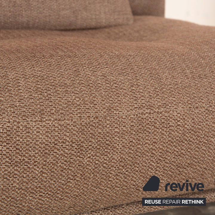 Living Divani Rod XL Fabric Corner Sofa Brown Beige Recamiere Right Sofa Couch