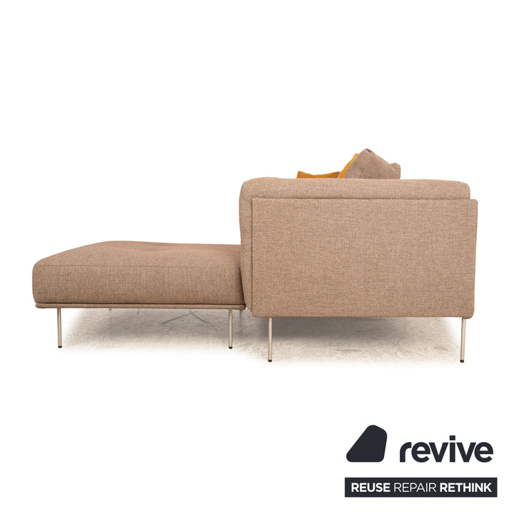 Living Divani Rod XL Fabric Corner Sofa Brown Beige Recamiere Right Sofa Couch