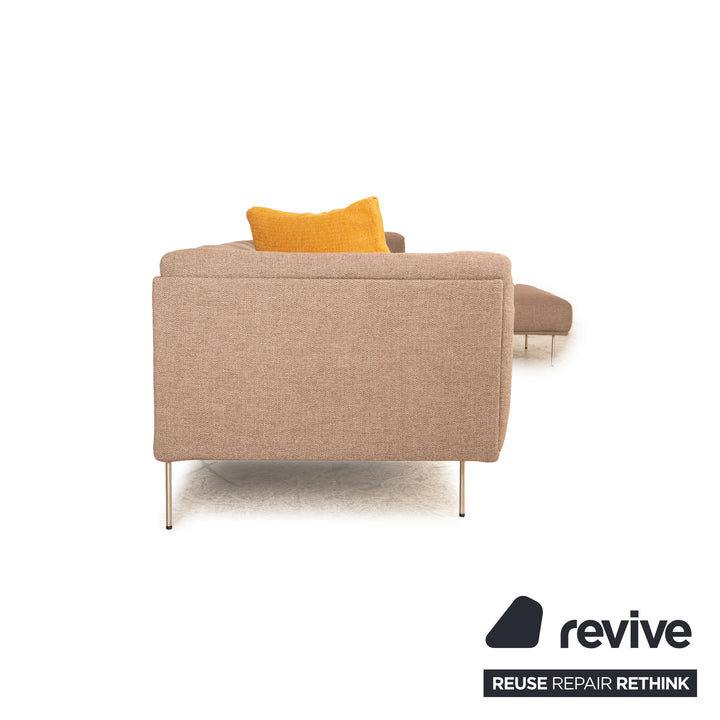 Living Divani Rod XL Fabric Corner Sofa Brown Beige Recamiere Right Sofa Couch
