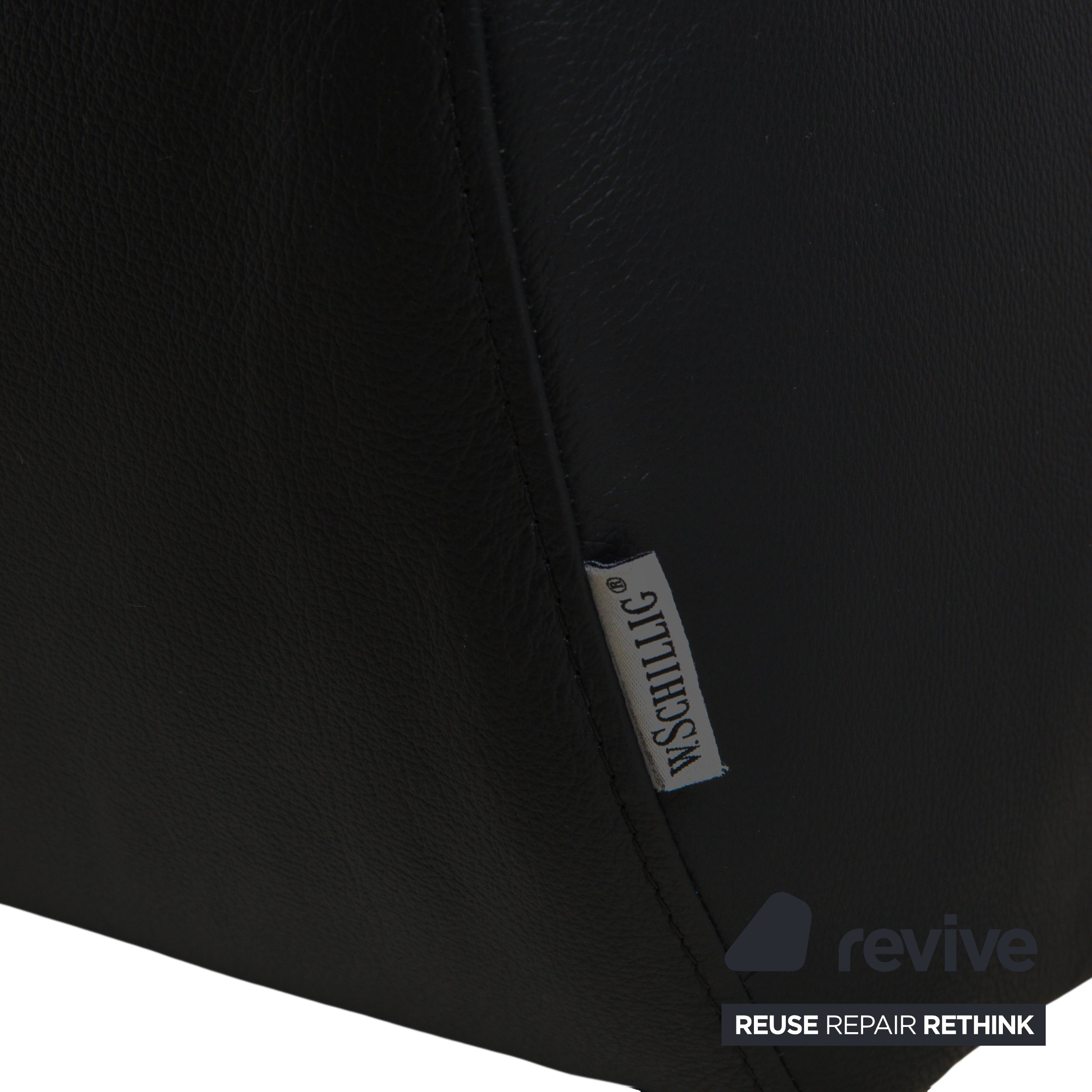 Loop leather corner sofa black sofa couch manual function