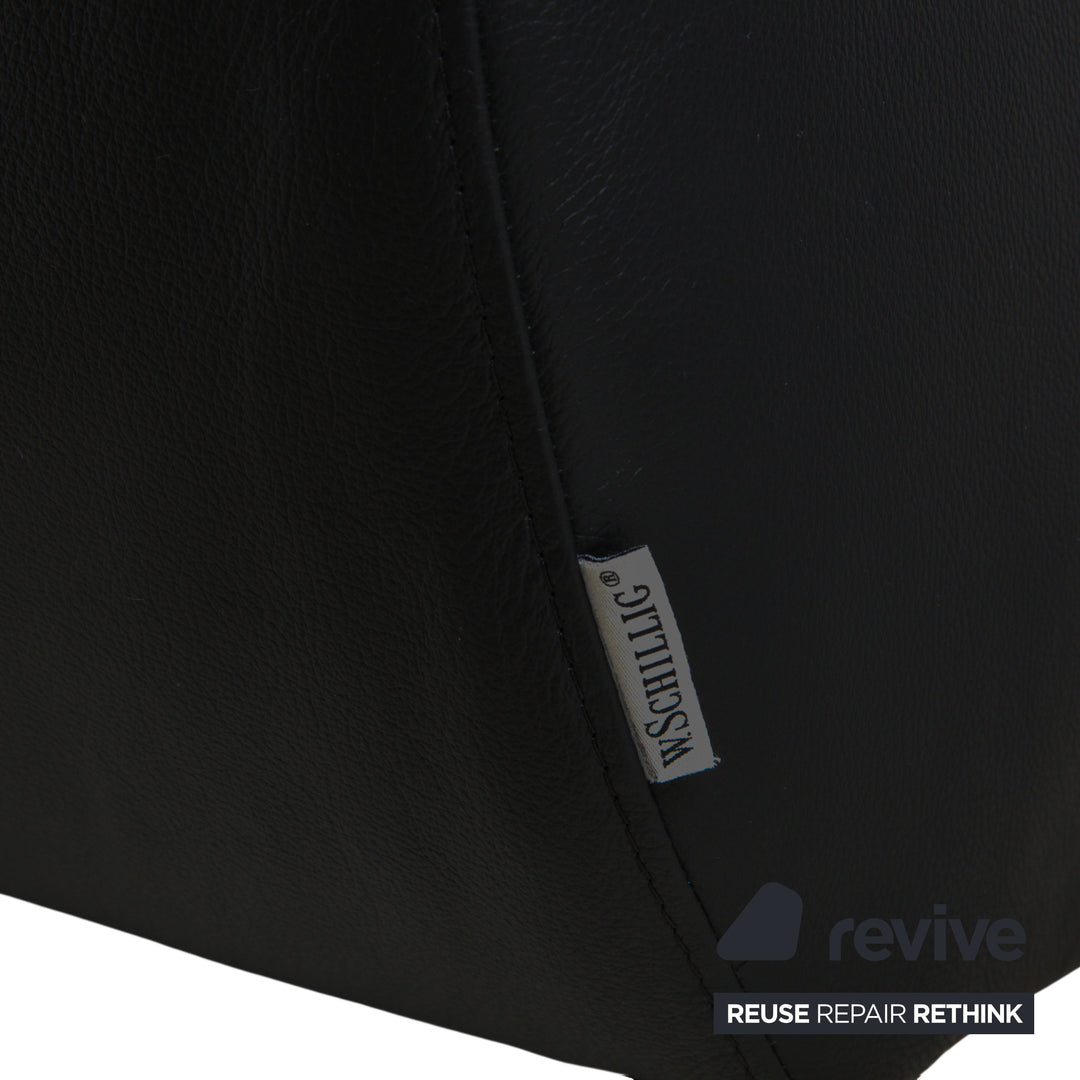 Loop Leder Ecksofa Schwarz Sofa Couch manuelle Funktion