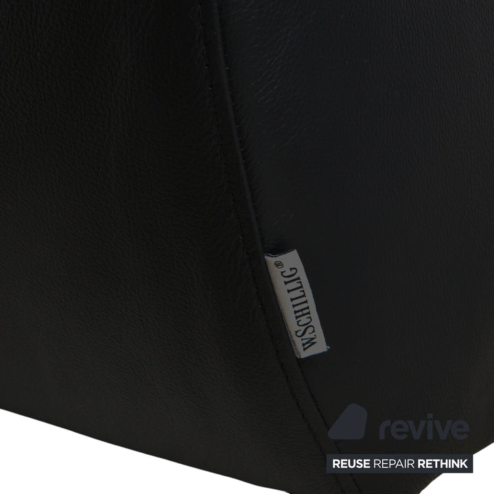 Loop Leder Ecksofa Schwarz Sofa Couch manuelle Funktion