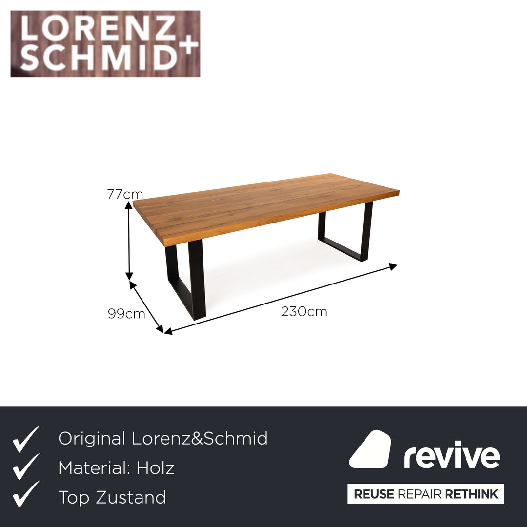 Lorenz&amp;Schmid table à manger en bois chêne brun 230 x 99 x 77 cm