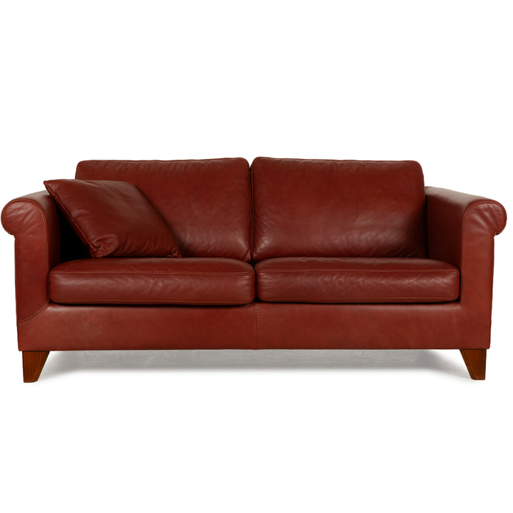 Machalke Amadeo Leder Dreisitzer Rot Braun Sofa Couch