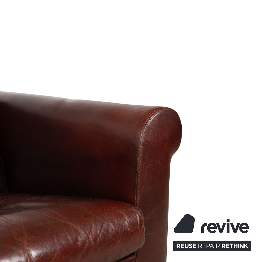 Machalke Amadeo Leder Dreisitzer Rot Braun Sofa Couch