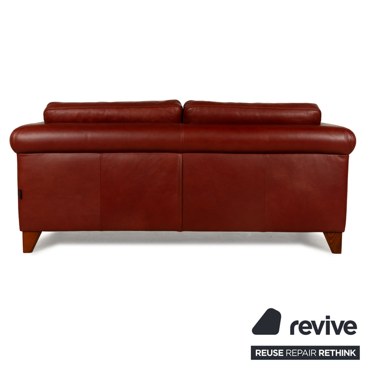 Machalke Amadeo Leder Dreisitzer Rot Braun Sofa Couch