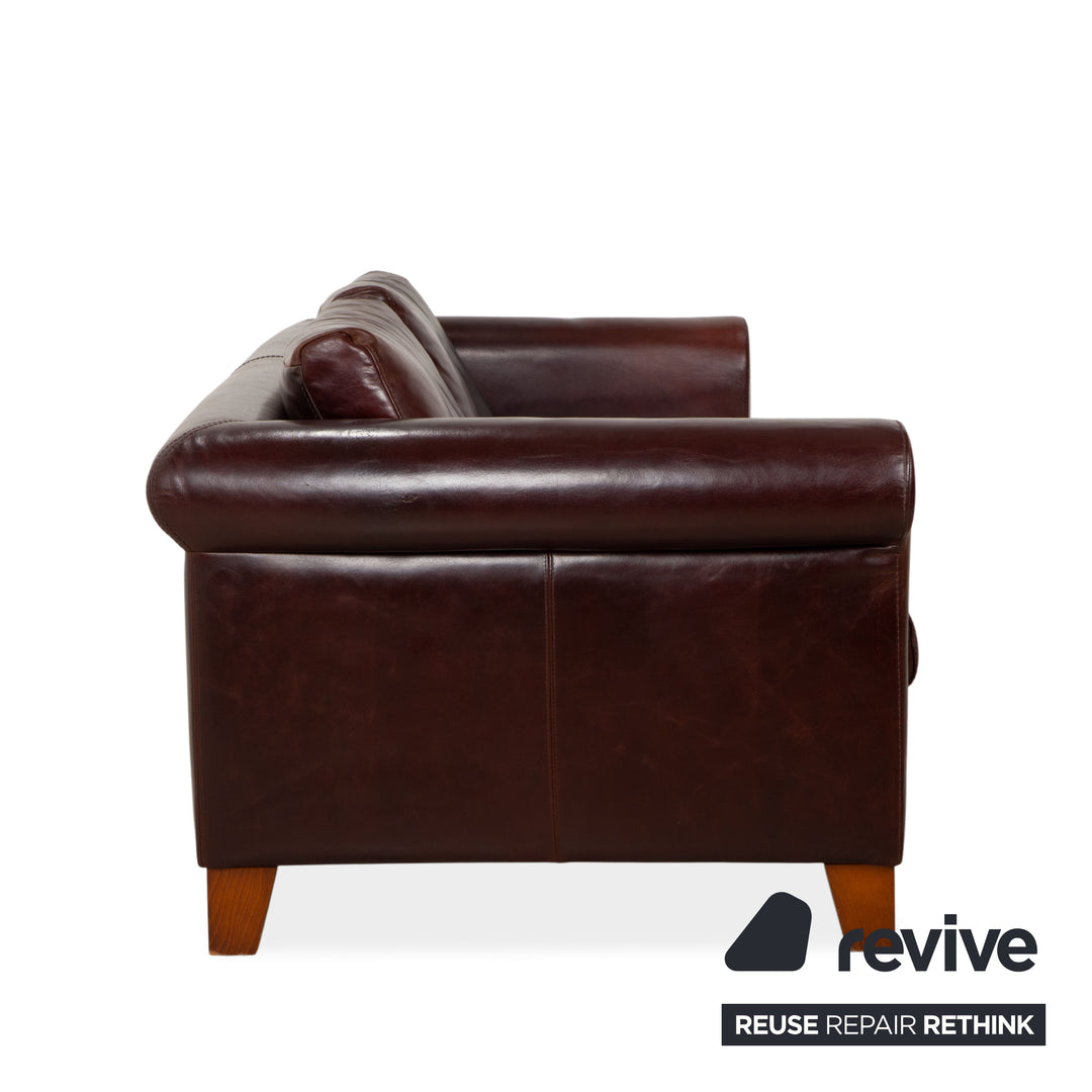 Machalke Amadeo Leder Dreisitzer Rot Braun Sofa Couch