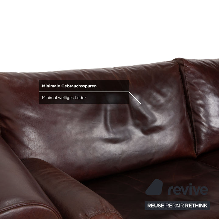 Machalke Amadeo Leder Dreisitzer Rot Braun Sofa Couch