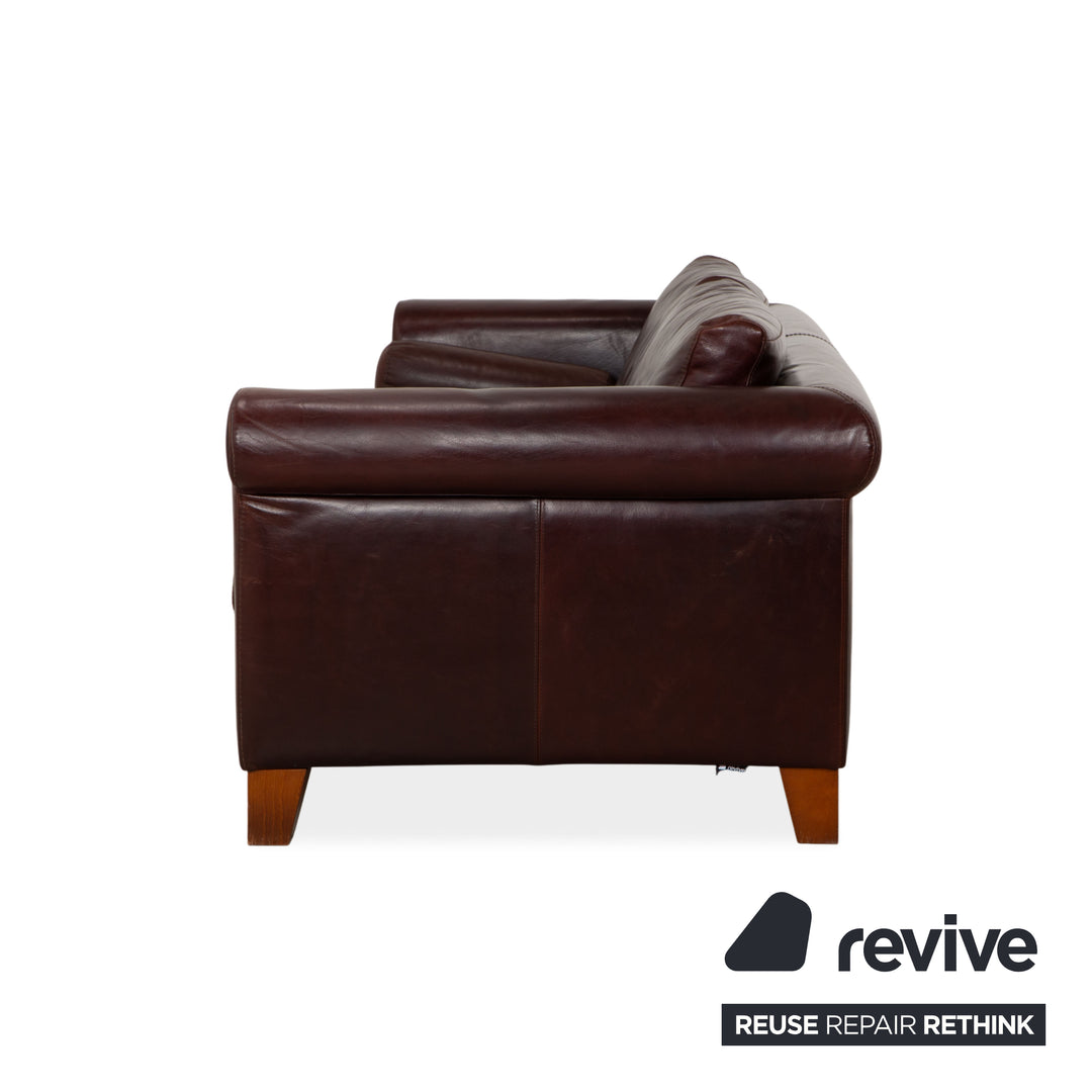 Machalke Amadeo Leder Dreisitzer Rot Braun Sofa Couch