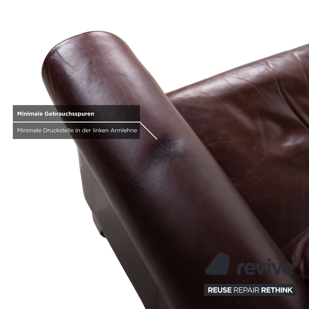 Machalke Amadeo Leder Dreisitzer Rot Braun Sofa Couch
