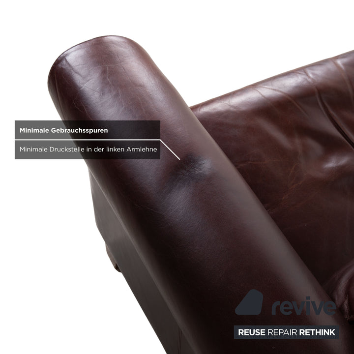 Machalke Amadeo Leder Dreisitzer Rot Braun Sofa Couch