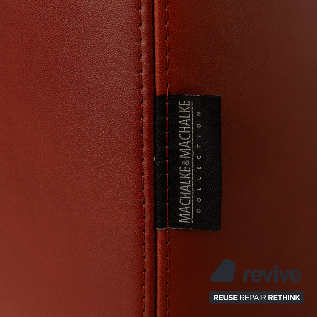 Machalke Amadeo Leder Dreisitzer Rot Braun Sofa Couch