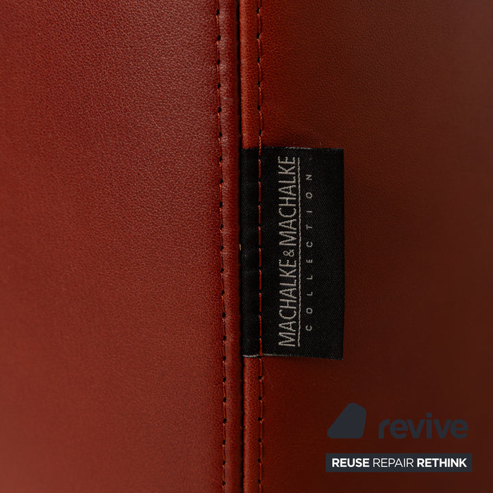 Machalke Amadeo Leder Dreisitzer Rot Braun Sofa Couch