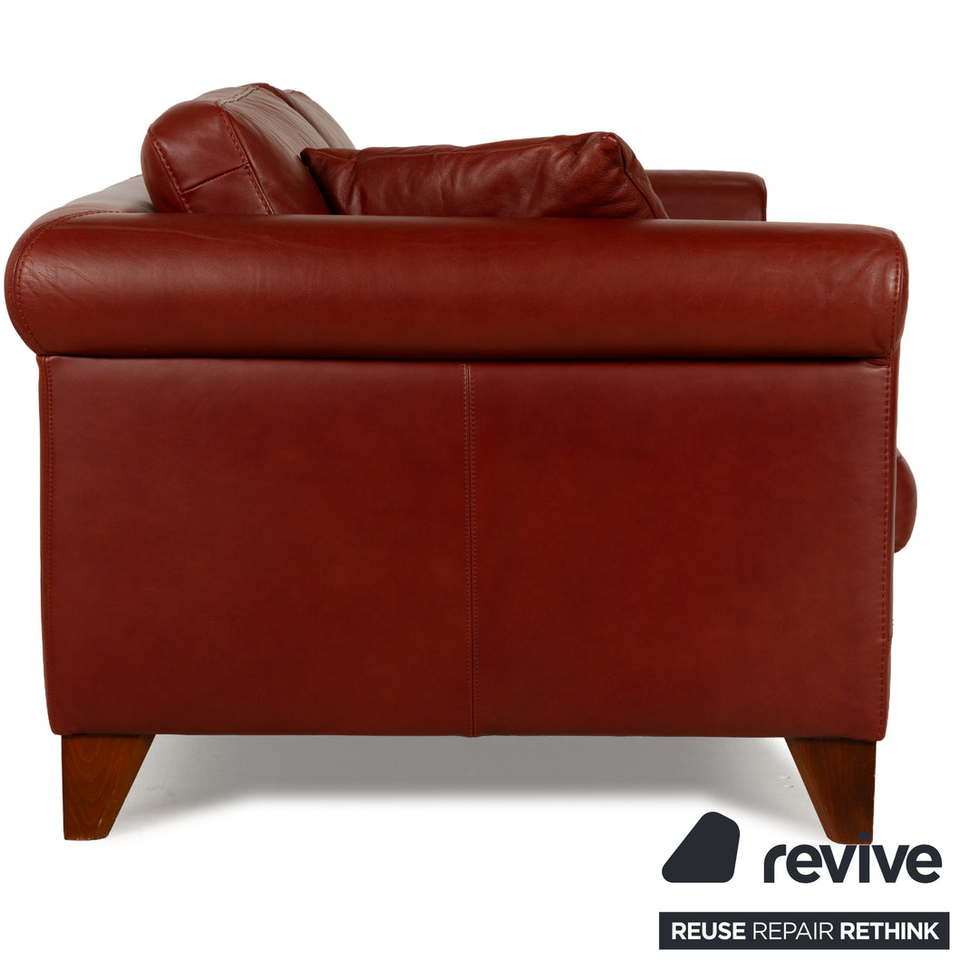 Machalke Amadeo Leder Dreisitzer Rot Braun Sofa Couch