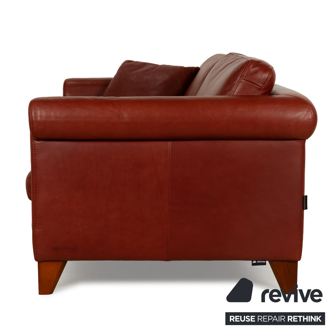 Machalke Amadeo Leder Dreisitzer Rot Braun Sofa Couch