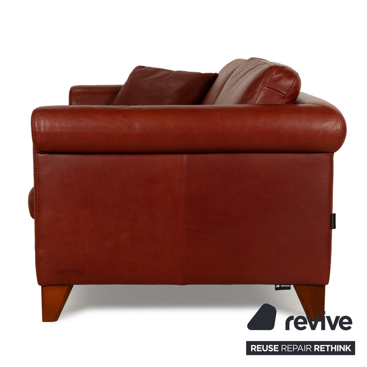 Machalke Amadeo Leder Dreisitzer Rot Braun Sofa Couch