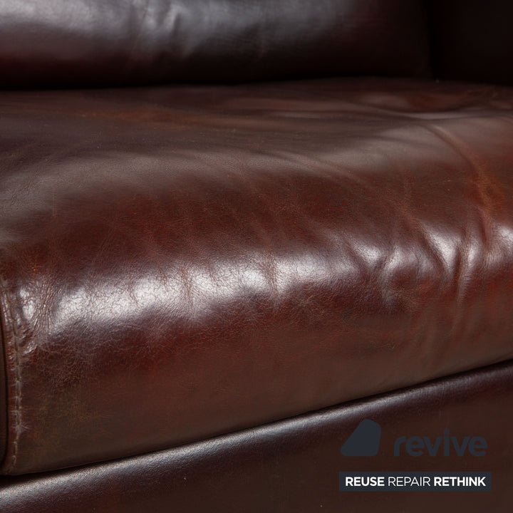 Machalke Amadeo Leder Dreisitzer Rot Braun Sofa Couch