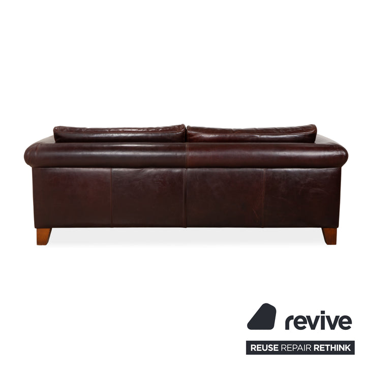 Machalke Amadeo Leder Dreisitzer Rot Braun Sofa Couch