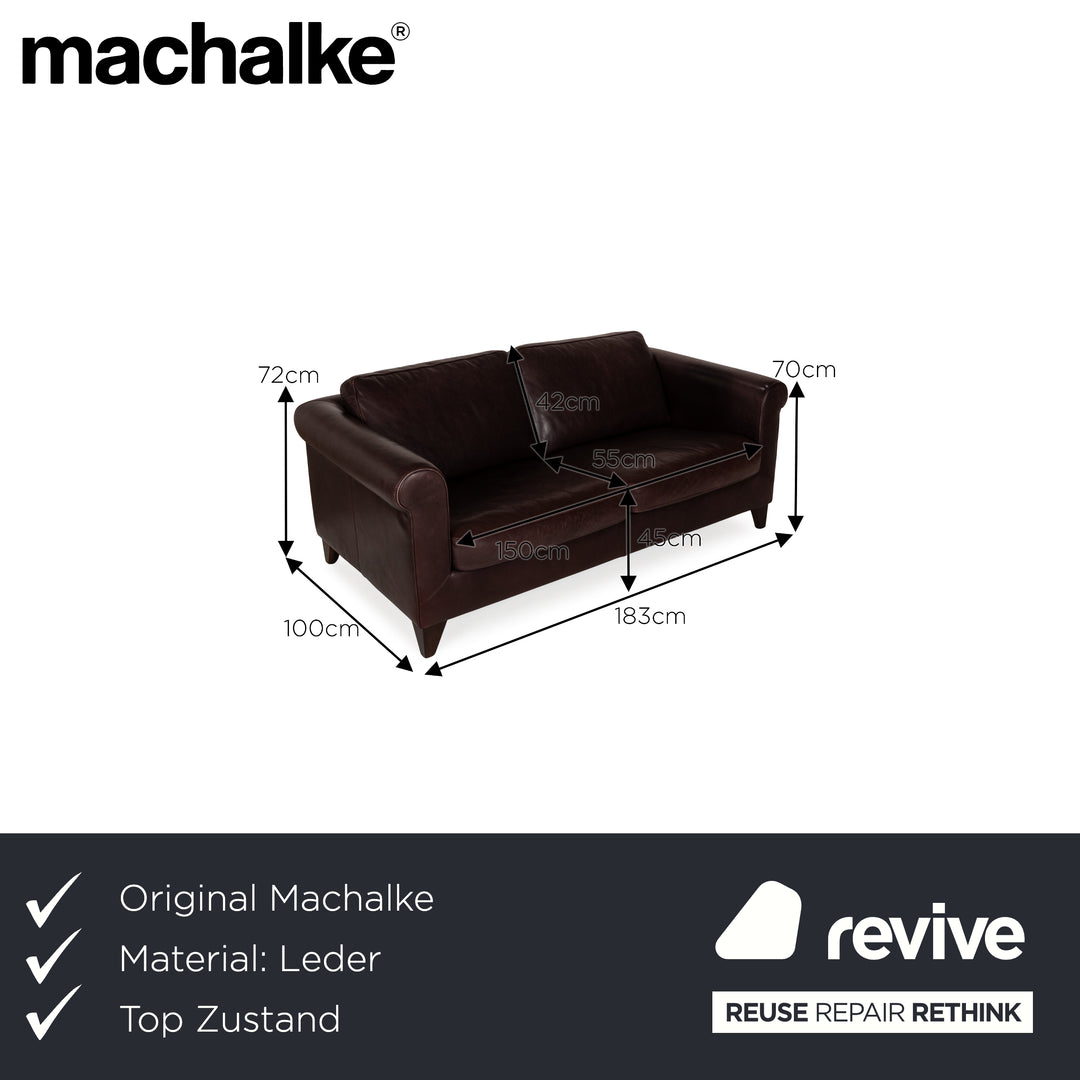 Machalke Amadeo Leather Two-Seater Brown Sofa Couch