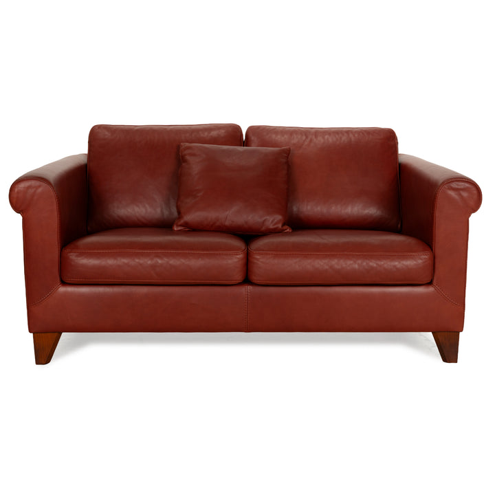 Machalke Amadeo Leather Two-Seater Red Brown Sofa Couch