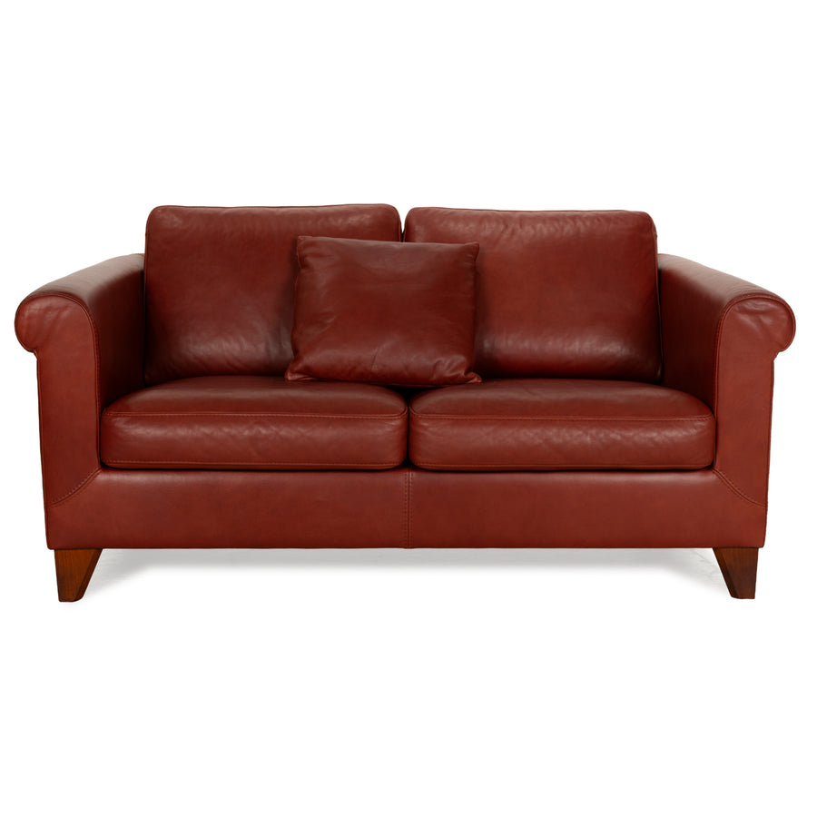 Machalke Amadeo Leather Two-Seater Red Brown Sofa Couch
