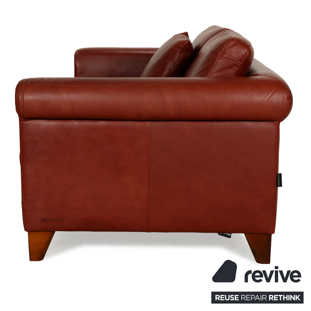 Machalke Amadeo Leather Two-Seater Red Brown Sofa Couch