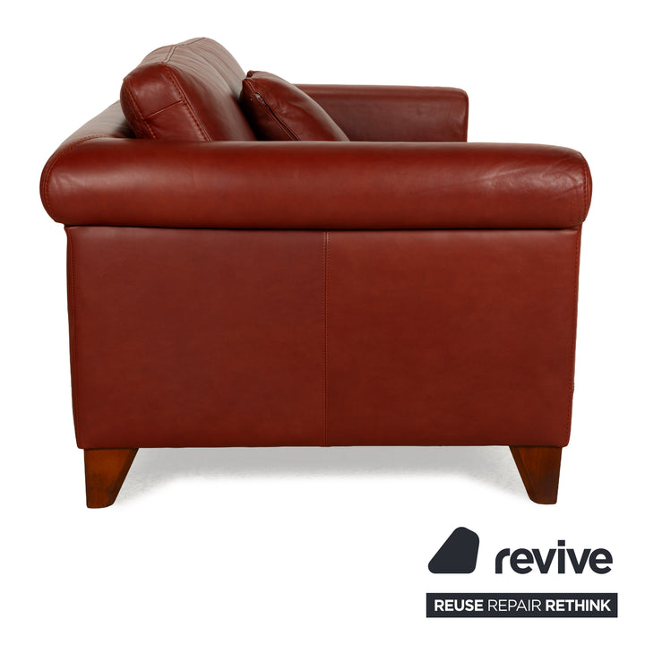 Machalke Amadeo Leather Two-Seater Red Brown Sofa Couch
