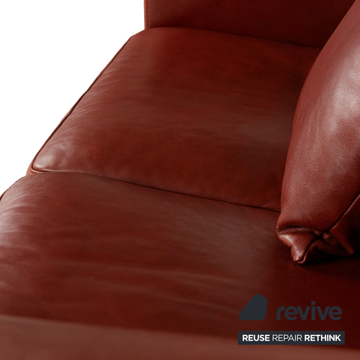 Machalke Amadeo Leather Two-Seater Red Brown Sofa Couch