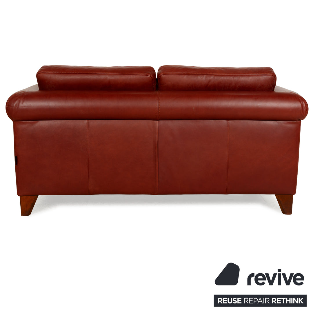 Machalke Amadeo Leather Two-Seater Red Brown Sofa Couch