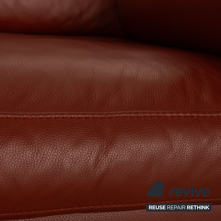 Machalke Amadeo Leather Two Seater Red Sofa Couch