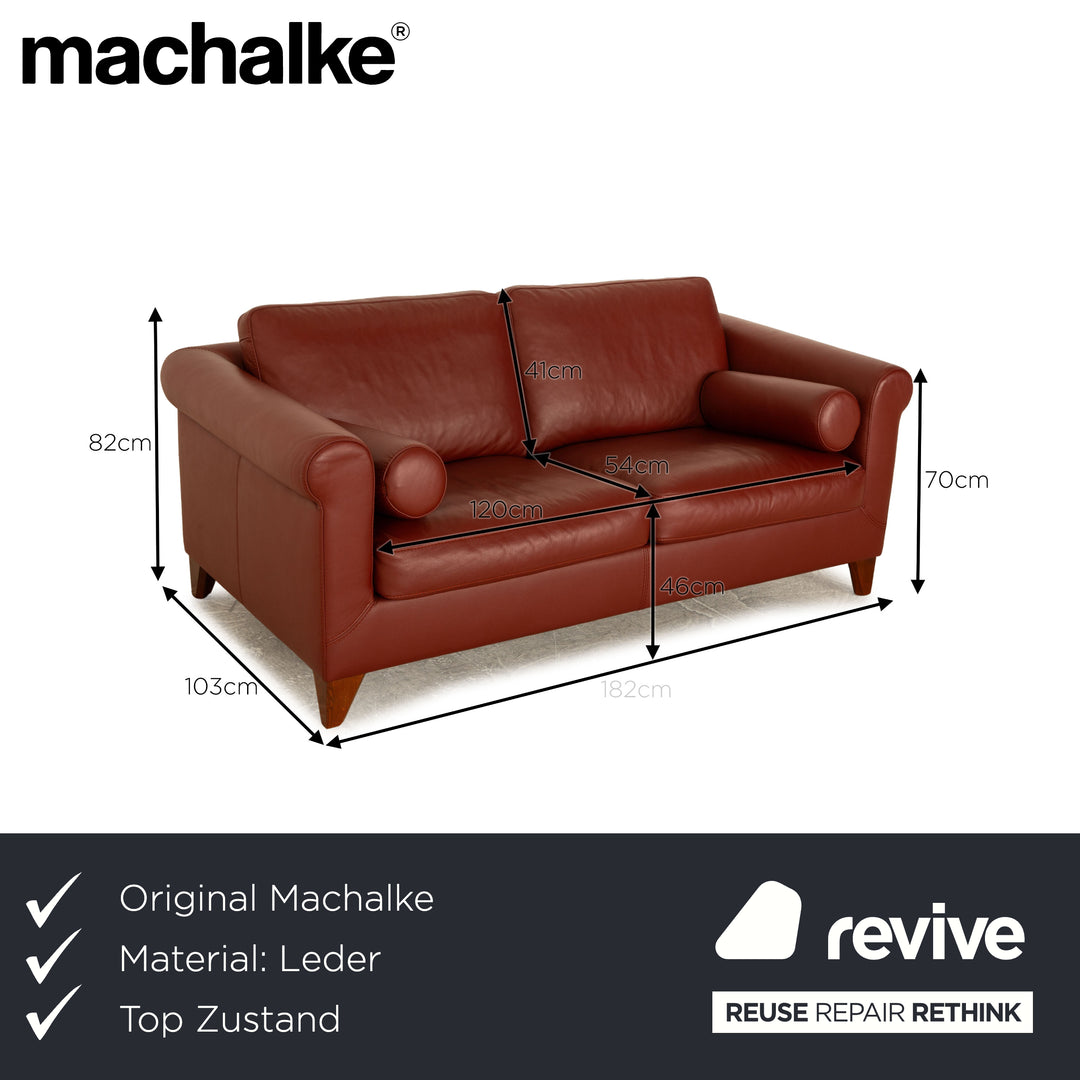 Machalke Amadeo Leder Zweisitzer Rot Sofa Couch