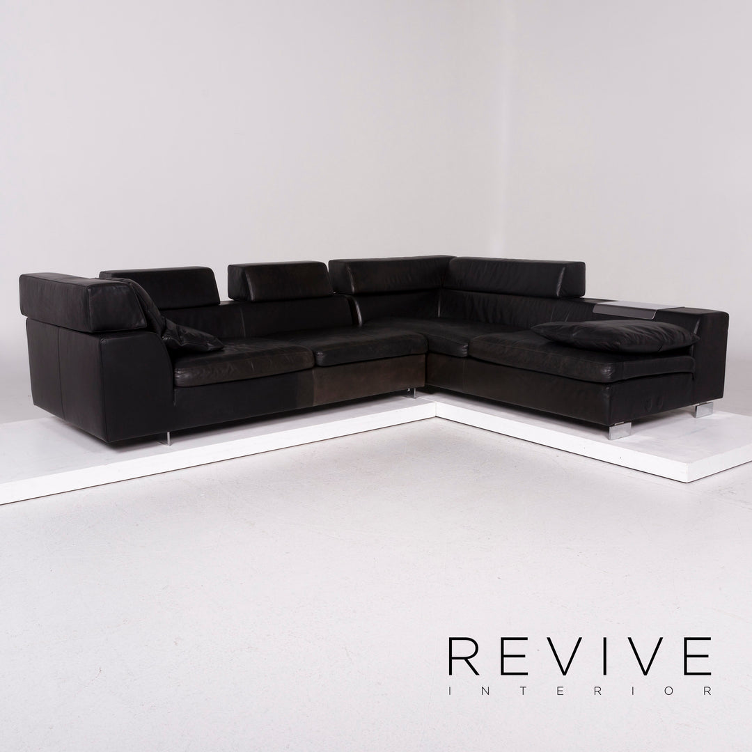 Machalke Black Jack Leder Sofa Schwarz Ecksofa #11665