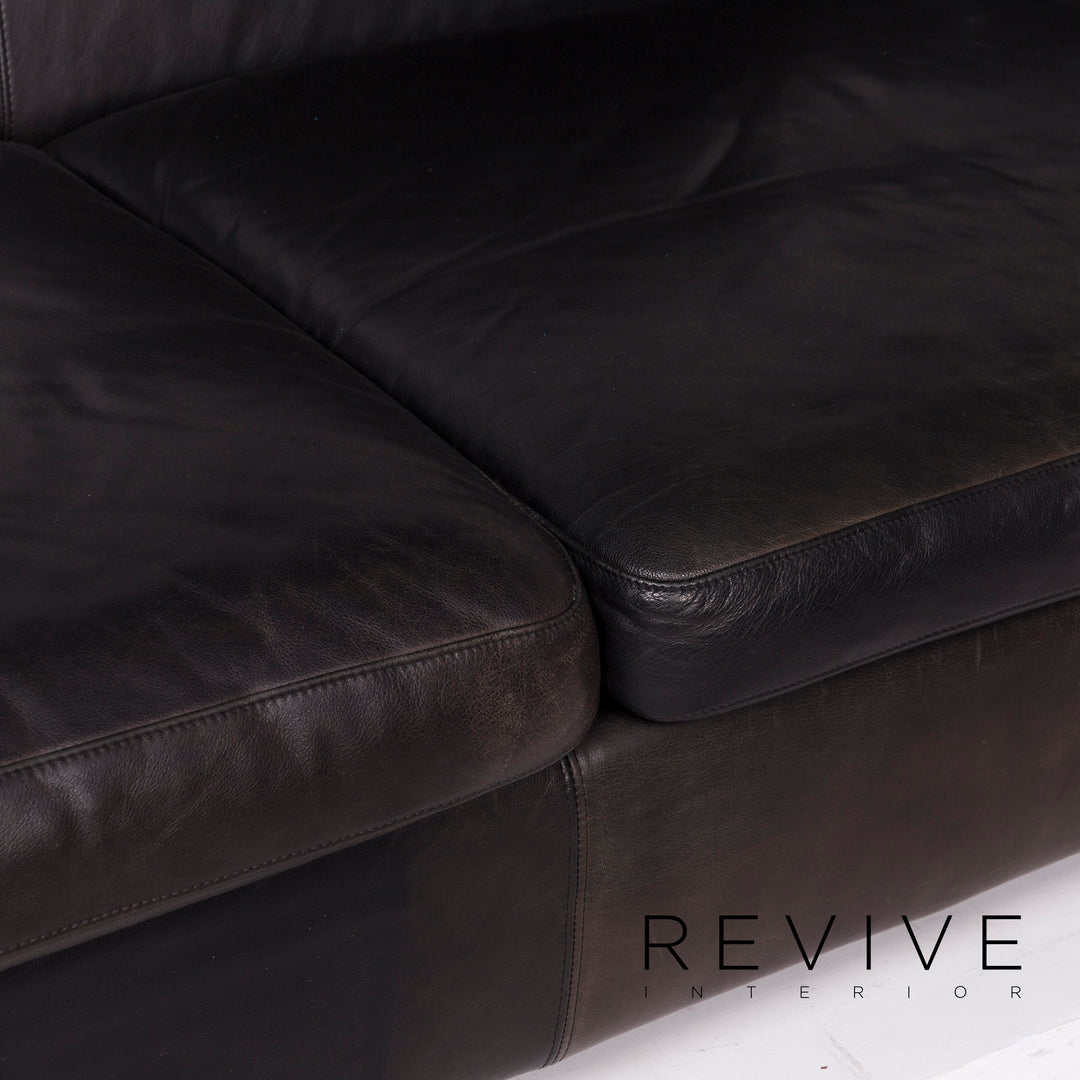 Machalke Black Jack Leder Sofa Schwarz Ecksofa #11665