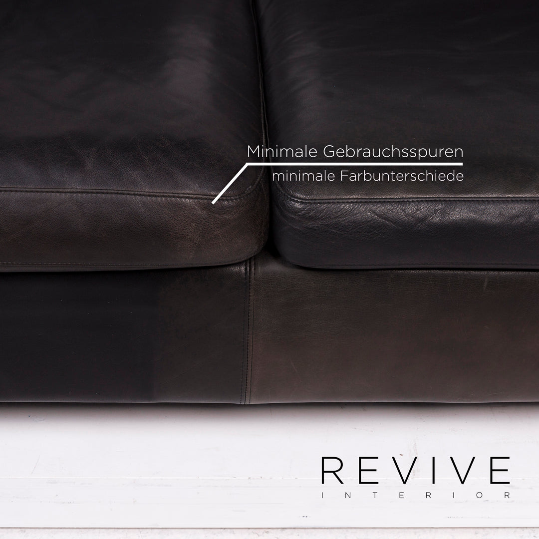 Machalke Black Jack Leder Sofa Schwarz Ecksofa #11665