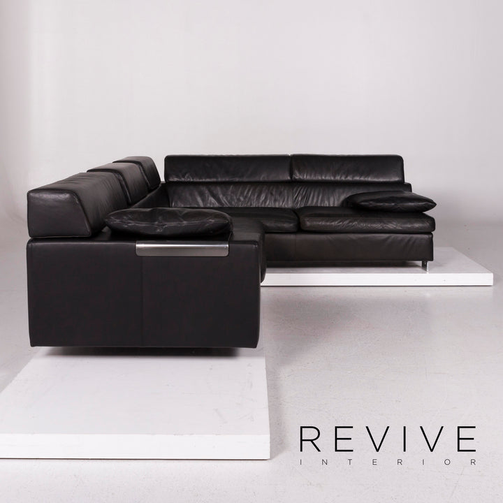 Machalke Black Jack Leder Sofa Schwarz Ecksofa #11665