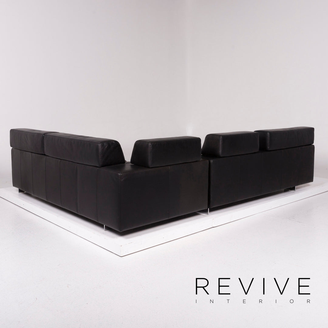 Machalke Black Jack Leder Sofa Schwarz Ecksofa #11665