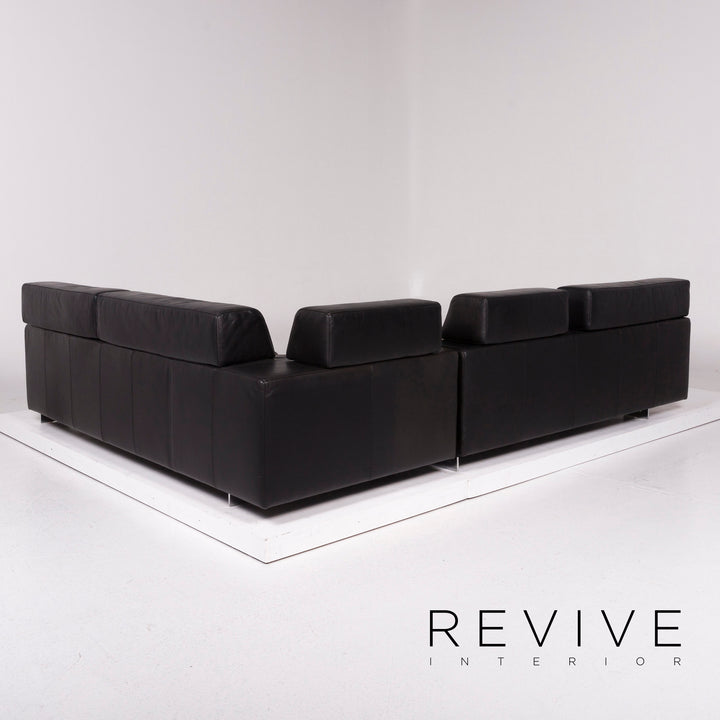 Machalke Black Jack Leder Sofa Schwarz Ecksofa #11665