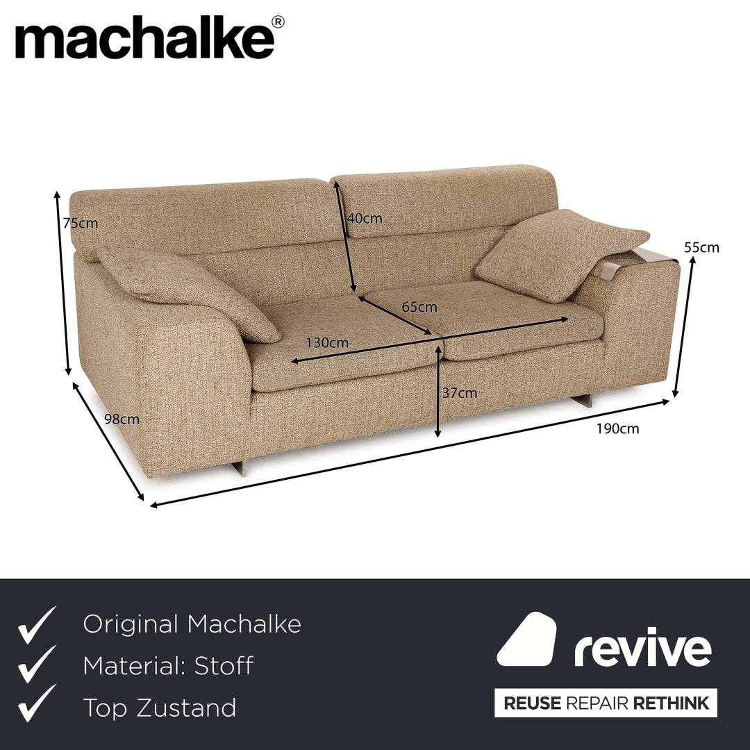 Machalke Black Jack fabric two-seater brown sofa couch manual function