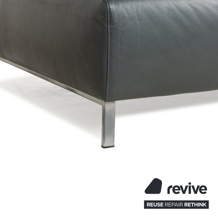 Machalke Crack Leder Zweisitzer Grau Schiefer Sofa Couch
