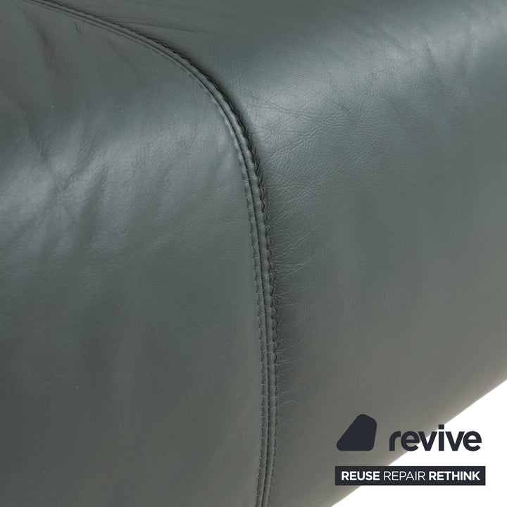 Machalke Crack Leder Zweisitzer Grau Schiefer Sofa Couch