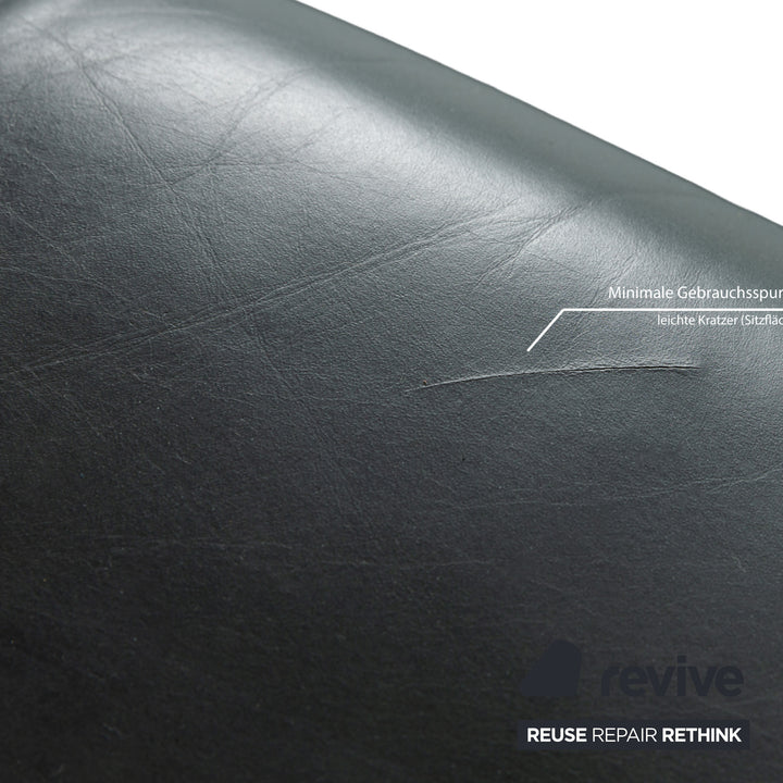 Machalke Crack Leder Zweisitzer Grau Schiefer Sofa Couch