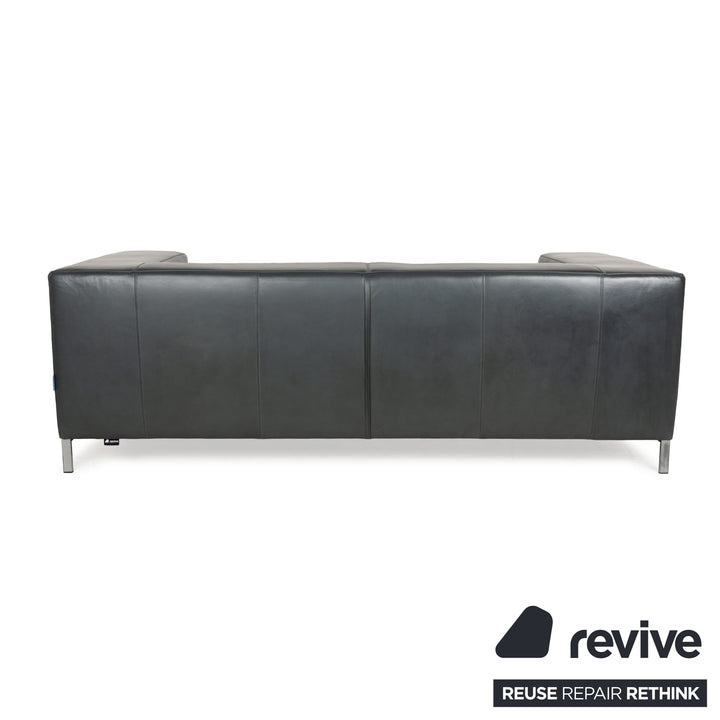 Machalke Crack Leder Zweisitzer Grau Schiefer Sofa Couch