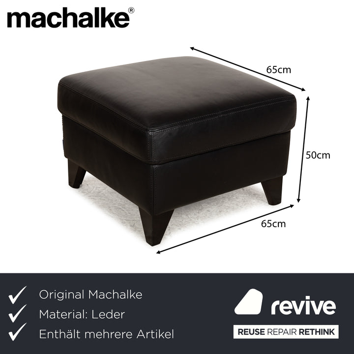 Ensemble de canapé d'angle en cuir Machalke Diego Récamière noir Canapé droit Canapé Tabouret