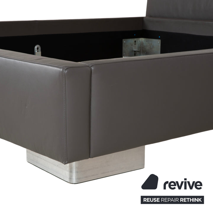 Machalke Leder Bett Grau Schlafzimmer