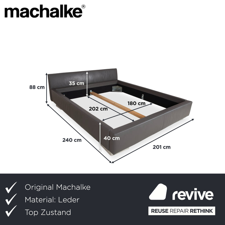 Machalke Leder Bett Grau Schlafzimmer