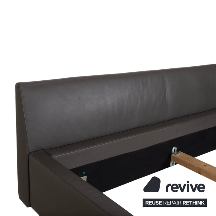 Machalke Leder Bett Grau Schlafzimmer