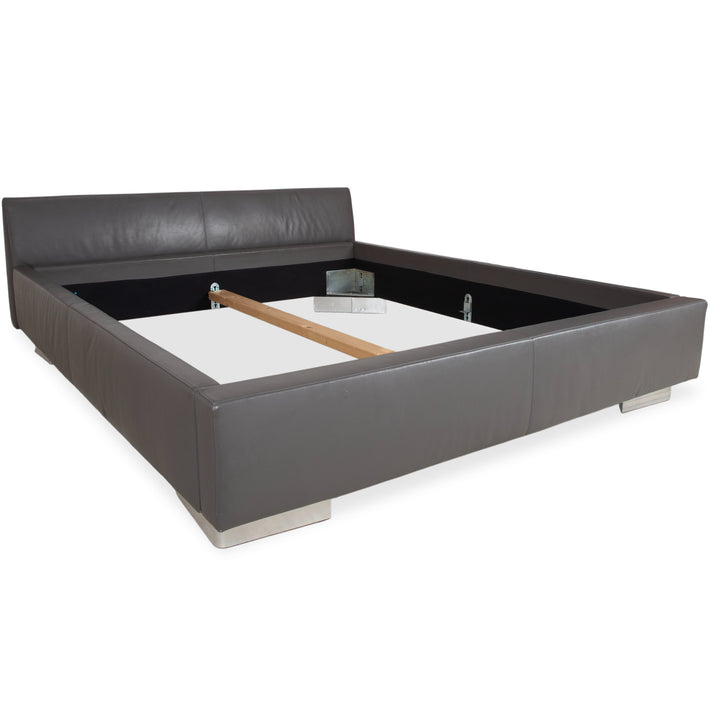Machalke Leder Bett Grau Schlafzimmer