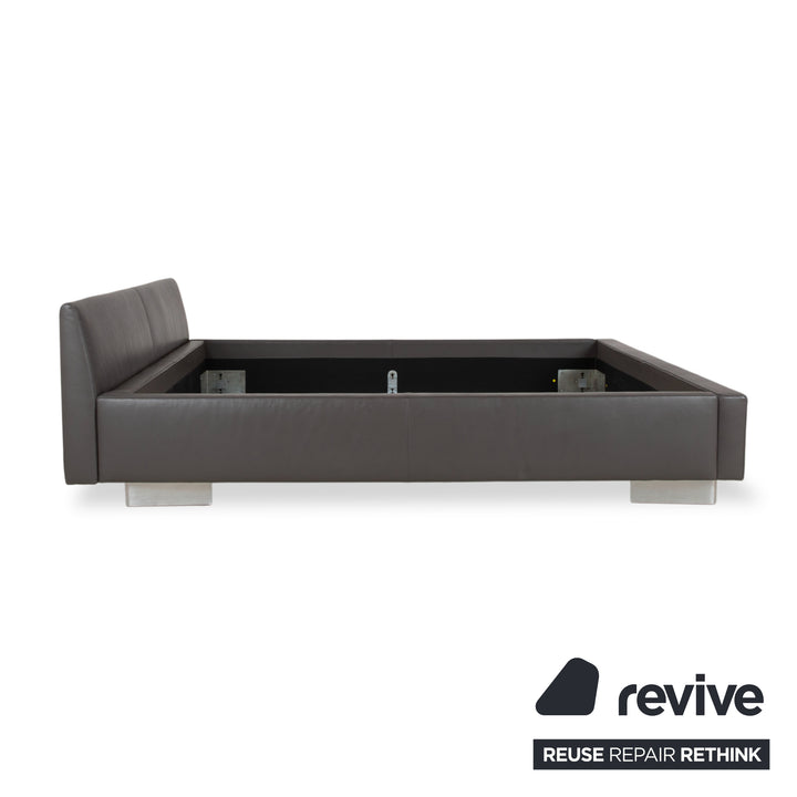 Machalke Leder Bett Grau Schlafzimmer
