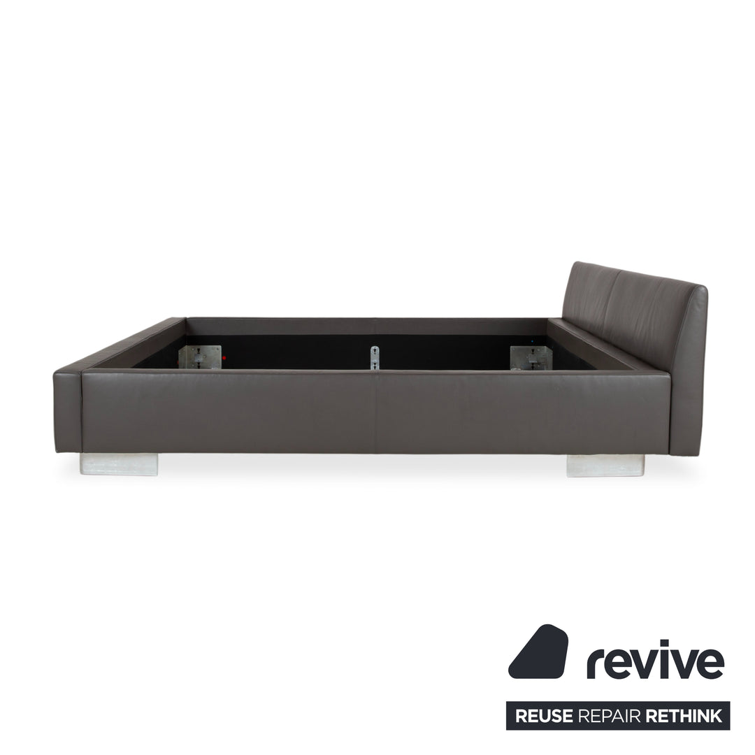 Machalke Leder Bett Grau Schlafzimmer
