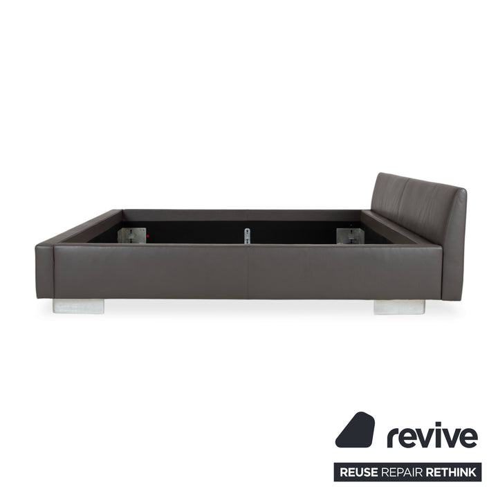 Machalke Leder Bett Grau Schlafzimmer